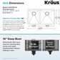 KRAUS Standart Pro 33 -inch Undermount 60/40 Double Bowl 16 Gauge Stainless Steel Kitchen Sink, KHU104-33