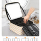 Relavel Travel Makeup Bag With LED Mirror, Cosmetic Train Case with Light up Mirror, Portable Makeup Artist Organizer Bag with Adjustable Dividers, Makeup Brush Holder Storage, Plaid