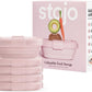 STOJO Collapsible Sandwich Box – 24oz, Reusable Food Storage Container, Silicone Bowl for Hot/Cold Food – Meal Prep, Lunch, Camping, Hiking – Dishwasher Safe (Set of 5, Carnation)