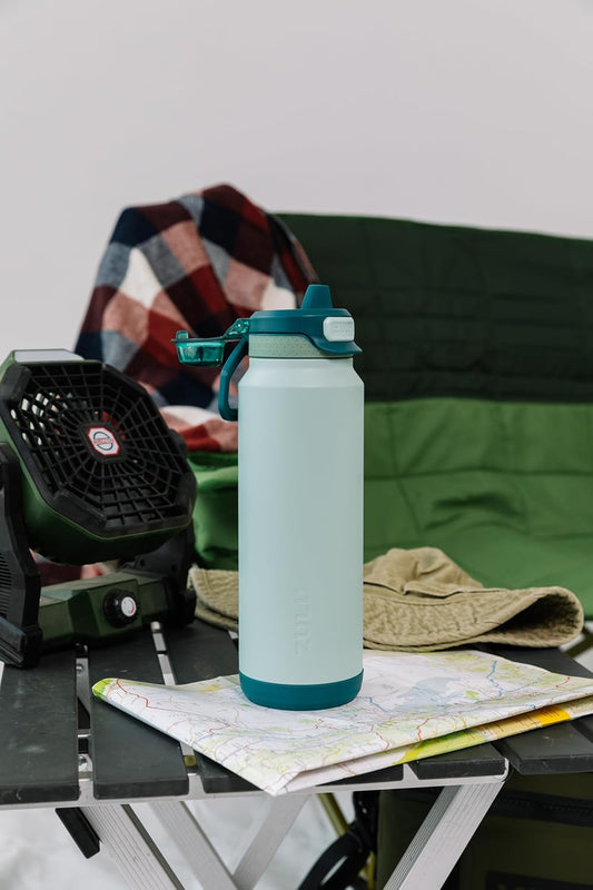 ZULU Powerfill Pro 40oz Stainless Steel Water Bottle with Quick Fill Lid, Triple Walled Vacuum Insulated Metal, Leak Proof Locking Lid, Sip and Chug, Reusable BPA Free, Evergreen - Roamly