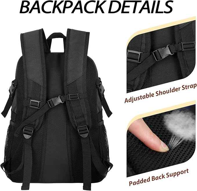 LARIPOP Basketball Bag, Sports Backpack with Ball Holder & Shoe Compartment, Water Resistant Gym Bag for Soccer Volleyball Travel