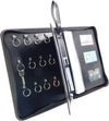 Leather Zippered Key Case,Key Organizer 12-Key Hooks Portable Key Cabinet Document Organizer Business Card Holder Tablet Sleeve for Real Estate Sales,Hotel Executives,Car Service A4 Size,Black