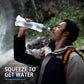 Collapsible Water Bottle with Filter - 1L Squeeze Water Filtered Bottle Camping Survival Hiking Backpacking, Portable Water Filter with NSF/FDA Certification, White