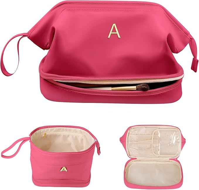 Womens Gifts Ideas, Makeup Bag for Women, Bridesmaid Engagement Gift for Her Travel Toiletry Bag Make Up Bag Pouch for Purse Bridal Shower Gifts for Teenage Girl-Wedding Bridesmaids Gift