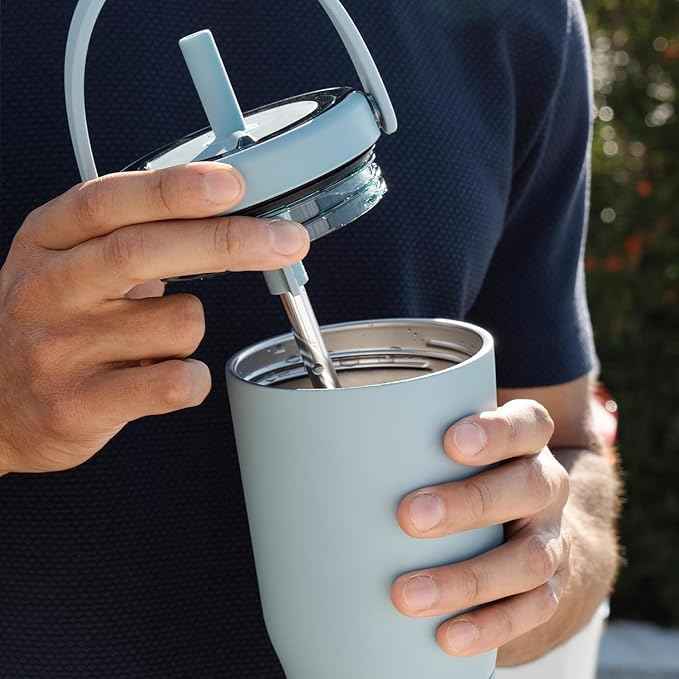 BrüMate Resa 25oz 100% Leakproof Travel Tumbler w/Handle & Straw | Flexible SoftSip Straw | Silicone Sleeve for Durability | Stainless Steel | Cup Holder & Travel Friendly Water Bottle (Matte Black)
