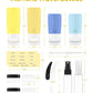 Morfone 16 Pack Silicone Travel Bottles Set for Toiletries TSA Approved Travel Containers Leakproof Squeezable Refillable Accessories 2oz 3oz for Shampoo Conditioner Lotion Liquids (Yellow Blue)
