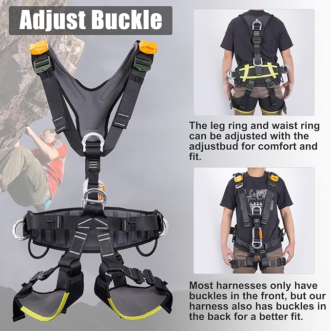 SOB Outdoors Lightweight Hunting Harness, Tree Stand Harness with 360 Degree Rotation, Adjustable Breathable Padded Safety Harness