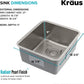 KRAUS Dex 17-Inch Undermount Single Bowl TRU16 Gauge Stainless Steel Kitchen Bar Sink with DrainAssure WaterWay and VersiDrain Assembly in Radiant Pearl Finish, KD1US17B