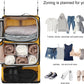TABITORA Travel Portable Hanging Shelves Closet Organizer Packing Luggage Storage with Multifunctional and Foldable Invisible Compartment,Lightweight, for Suitcase, RV,Closet…Yellow,XL
