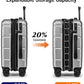 KYME Hardside Expandable Carry On Luggage 22x14x9 Airline Approved 20 Inch Hardshell Carry On Suitcase with Wheels TSA Lock Small Travel Rolling Luggage with Cup Holder for Women Men Silver