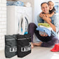 2 Pcs Large Travel Laundry Bags - Washable Waterproof Wet Dry Bags for Dirty Clothes, Swimsuits, Gym Clothes, Laundry, Swimming Pool, Yoga, College Dorm (Black+Grey)