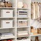 StorageWorks Storage Bins with Lid and Clear Window, Fabric Storage Boxes with Lids, Stackable Basket for Shelves, Closet Organizer and Storage Bins, Beige, Jumbo, 4-Pack