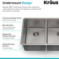 KRAUS Standart Pro 33 -inch Undermount 60/40 Double Bowl 16 Gauge Stainless Steel Kitchen Sink, KHU104-33