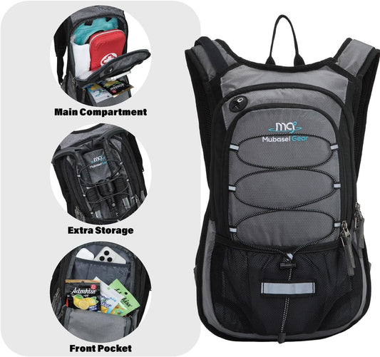 15L Insulated Hydration Backpack Pack with 2L Water Bladder Lightweight Hiking Backpack Bag for Women Men Daypack for Hiking Running Festival Camping Biking - Roamly