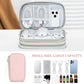 FYY Electronic Organizer, Travel Cable Organizer Bag Pouch Electronic Accessories Carry Case Portable Waterproof Double Layers Storage Bag for Cable, Cord, Phone, Earphone, Large Size, Light Pink