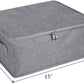 ANMINY 2PCS Storage Bins with Zipper Lids 13 Qt Lidded Fabric Storage Boxes Baskets Cubes with Handles Collapsible Washable Cotton Linen Closet Shelf Clothes Organizer Containers - Gray, Small