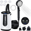 Spopal Portable Shower for Camping, [Upgraded] 10000mAh Rechargeable Camping Shower with 5 Adjustable Speeds,Premium LED Display, IPX8 Waterproof Outdoor Shower Kit for Hiking, Car, Pet, Travel