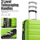 LONG VACATION Carry On Luggage 20 Inch, Luggage Sets 3 Piece with Spinner Wheels & YKK Zipper TSA Lock, ABS+PC Hardside Suitcase Lightweight Travel Luggage (APPLE GREEN, 20 Inch)