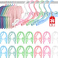 36 Pcs Travel Hangers Portable Foldable Travel Hanger Organizer, Plastic Cruise Ship Essentials Clothes Folding Hangers for Camping Flying RV Europe Vacation Essentials Suitcase, Pastel Multi
