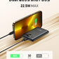 VEEKTOMX Small Portable Charger, Mini Power Bank 10000mAh, PD 22.5W Fast Charging USB-C Battery Bank, Travel Essentials Dual Voltage External Portable Powerbank for iPhone/Samsung/Google Pixel, Black