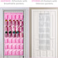 35 Pockets Over the Door Shoe Organizer, Hanging Shoe Organizer for Door with 35 Mesh Pockets Large Capacity Shoe Hanging Storage Bag with 4 Metal Hooks (Pink-1Pack)