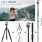 77" Aluminum Camera Tripods & Monopods, Victiv Compact Travel Tripod for Camera DSLR, Spotting Scope,Telescope, Binoculars, Porfessional Heavy Duty Camera Tripod Stand for Photography Video Recording