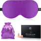 Silk Sleep Mask Eye Cover, 100% Mulberry Silk Women Men Eye Mask for Sleeping Blackout with Adjustable Straps, No Pressure Soft Blindfold Night Eye Shade, Eyemasks for Travel (Purple)