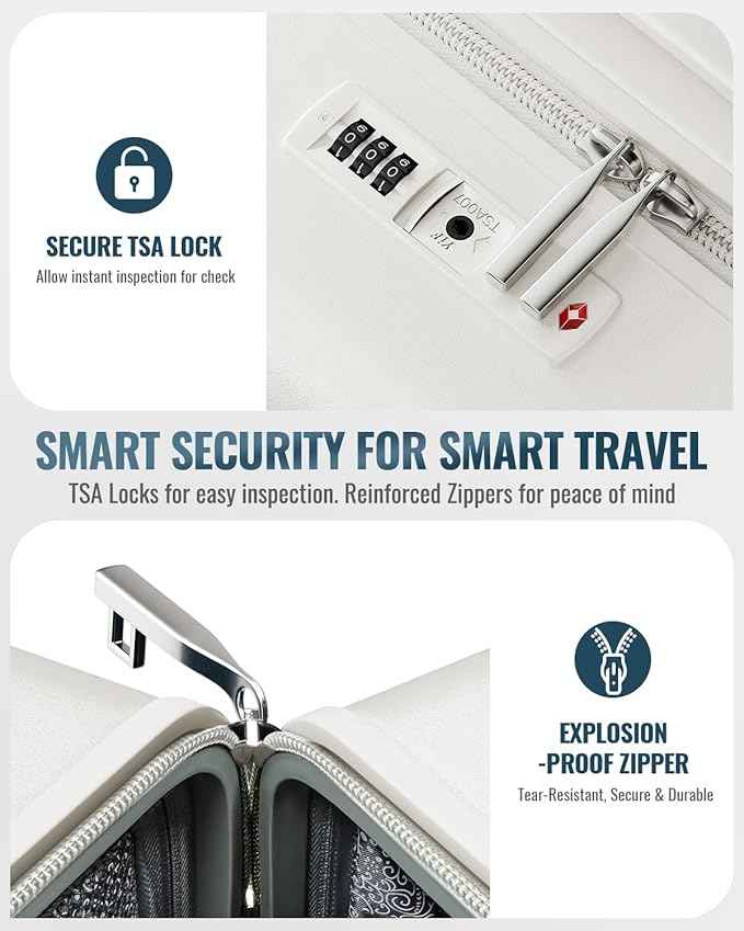 Joyway Luggage Sets 3 Piece with Spinner Wheels, Carry On Luggage 20In with ABS+PC Hardshell, Lightweight Suitcase Set with TSA Lock and Pressure-resistant Frame, 20/24/28 Inch, White
