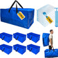 12 Pack Heavy Duty Extra Large Moving Bags with Backpack Straps & Large Vacuum Storage Bags Moving Supply Combo, Moving Totes with Handles & Zippers for Space Saving, Fold Flat, Includes Vacuum Bags