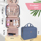 BALHLHG Toiletry Bag for Women with Hanging Hook, Medium Travel Makeup Organzier Bag, Water-resistant Cosmetic Travel Bag Toiletries Bag for Bathroom, Trip,Business, Greyblue