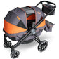 Tandem Wagon Stroller – All-Terrain 2-in-1 Push & Pull Design, Double Seat, Large Storage, Adjustable Canopy, Removable Child Tray for Kids Outdoor Adventures & Family Outings