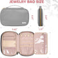 Jewelry Travel Case Organizer for Necklaces, Earrings, Rings, Bracelet, Watch, Soft Sided, Grey
