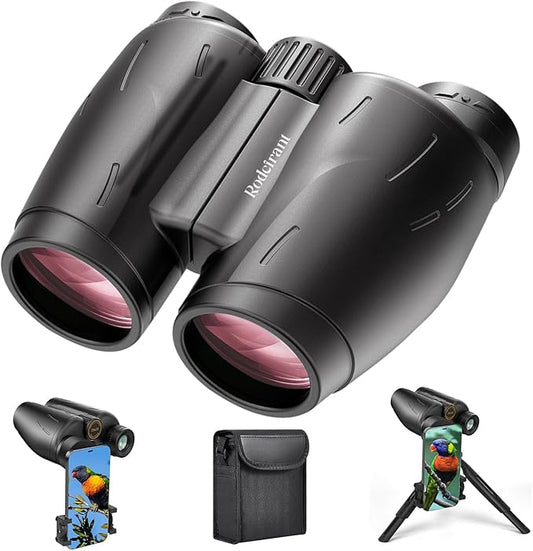 HD Binoculars 25x30 for Adults with Phone Adapter,Tripod and Tripod Adapter,Waterproof Binoculars for Bird Watching,Hiking and Travel
