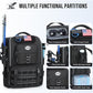 Lekesky Fishing Backpack with 4 Tackle Boxes, 40L Tackle Bag with Rod Holders, Tactical Storage Gear for Men, Black