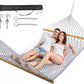 Double Hammock for 2 Person, Handwoven Cotton Rope Hammock with Spreader Bar Without Stand - Indoor & Outdoor Use for Patio, Poolside, Backyard (Grey)