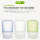 humangear GoToob+ 3-Pack (Small) | Refillable Silicone Travel Bottle | Locking Lid | Food-Safe Material, Clear/Green/Blue, Small (1.7 fl.oz; 53ml)
