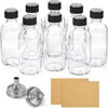 AOZITA 8 Pack, 2 oz Small Clear Glass Bottles w/Lid & 2 Funnels - 60ml Boston Shot Bottles for Health, Immunity, Potion, Wellness, Sample, Ginger, Juice - Mini Personal Care & Beauty Travel Bottle