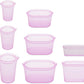 Zip Top Reusable Food Storage Bags | Full Set of 8 [Lavender] | Silicone Meal Prep Container | Microwave, Dishwasher and Freezer Safe | Made in the USA