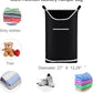 Hanging Laundry Hamper Bag Behind Door Hampers for Laundry Hanging Save Space Zipper Laundry Hamper Door Hanging with 2 PCs Stainless Steel Hooks Suction Hooks for Wall/Bathroom (Black-2Pack)