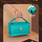 Young Women Gift Ideas, Personalized Makeup Bag with Handle, Initial Double Layer Cosmetic Bag with Makeup Brush Organizer, Cute Cosmetic Pouch for Women, Gifts for Friend Female Mom - Roamly