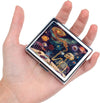 Cute and Stylish Metal Pill Box - Compact Portable Pill Organizer with 8 Compartments, Food-Grade Divider, Ideal for Travel, Vitamins, Jewelry, Cosmetics (Cosmic Brew)