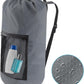Laundry Bag Backpack, Extra Large Travel Laundry Bag with Mesh Pocket & Adjustable Shoulder Straps,Dirty Clothes Travel Bag for College Students Dorm,Apartment(Grey)