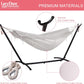 Lazy Daze Hammocks 9FT Double Hammock with Sturdy Steel Stand and Durable Fabric, Camping Lace Hammocks Include Portable Carrying Case, 450 LBS Capacity