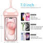 wellhouse Waterproof Phone Pouch, Waterproof Phone Case for iPhone 16 15 14 13 12 Pro Max XS Samsung, IPX8 3D Cellphone Dry Bag Beach Essentials (2 Pack - Meow Pink & Blue7.0, 7 inch)
