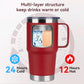 HASLE OUTFITTERS 20oz Tumbler Bulk with Lid, Stainless Steel Tumbler Bulk with Handle, Metal Insulated Travel Coffee Mug Set with Handle, Double Wall Vacuum Leak Proof Tumbler Cup, Red 6 Pack