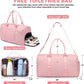 Women Duffle Weekender Travel Bag: Large Duffel Bags with Shoe Compartment Carry On Overnight Tote Bag with Wet Pocket Toiletry Bags Traveling Weekend Gym Yoga Hospital Bag for Labor and Delivery Pink