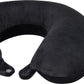 Brookstone Travel Neck Pillow - Lightweight Fleece Casing U-Shaped Stuffable Memory Foam Travel Pillow for Sleeping and Neck Support, Black