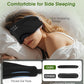 LC-dolida Sleep Mask with Headphones Bluetooth 5.4, Wireless Music Eye Mask for Sleeping Headphones with Soft Bamboo Cotton Cooling Breathable,Ultra-Thin Stereo Speaker for Side Sleepers-Black