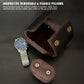 Longjet Watch Roll Travel Case for Men Portable Watches Organizer Box with Removable Velvet Pillow Holder (1 Slot Chocolate Brown/Genuine Leather)