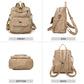 PU Leather Backpack Purse for Women Fashion Multipurpose Design Handbag Ladies Shoulder Bags Travel Backpack Khaki
